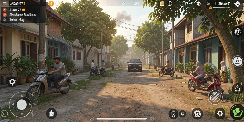 Tampilan menarik dari gameplay simulasi ADAM77.