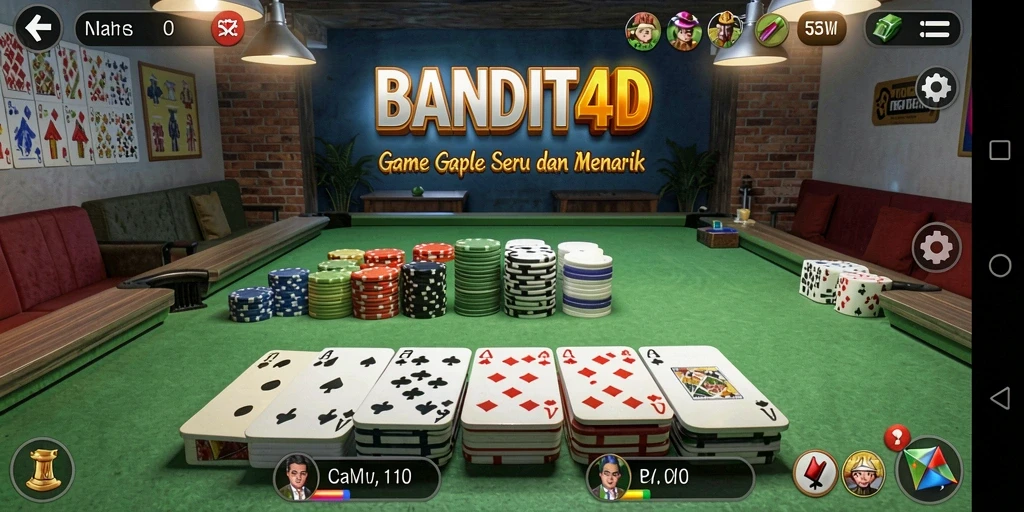 Tampilan gameplay seru dalam BANDIT4D dengan teman-teman.