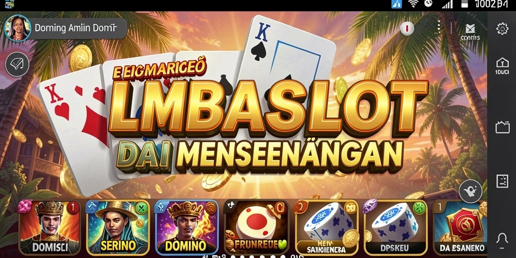 Tampilan gameplay menarik dalam permainan Domino LMBASLOT.