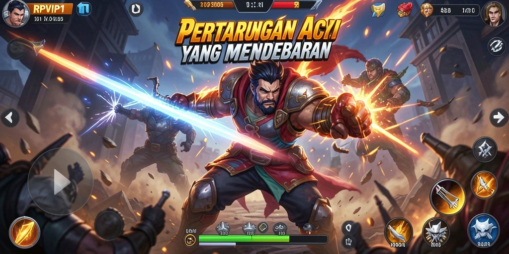 Tampilan aksi mendebarkan dari gameplay RPVIP1.