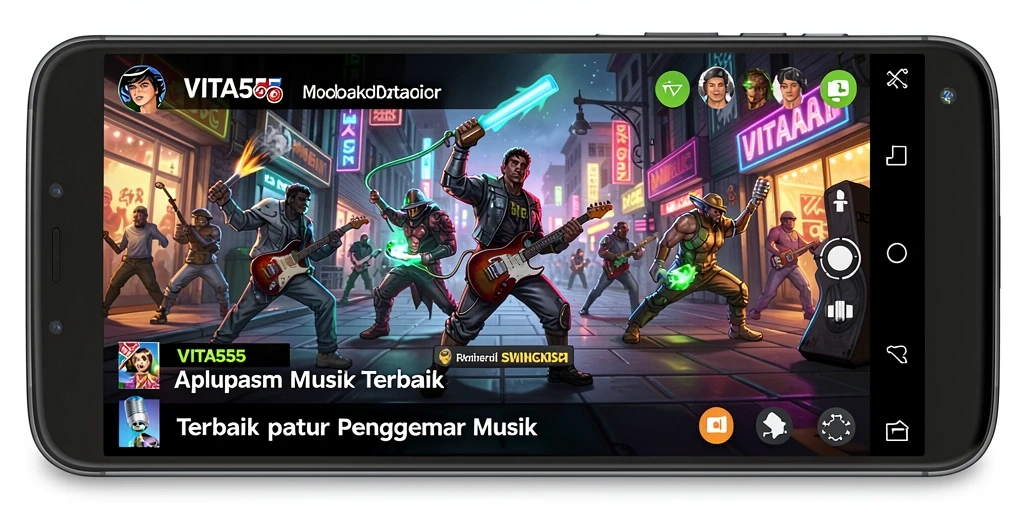 Tampilan menarik dari VITA555 saat menikmati musik.